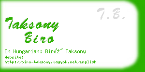 taksony biro business card